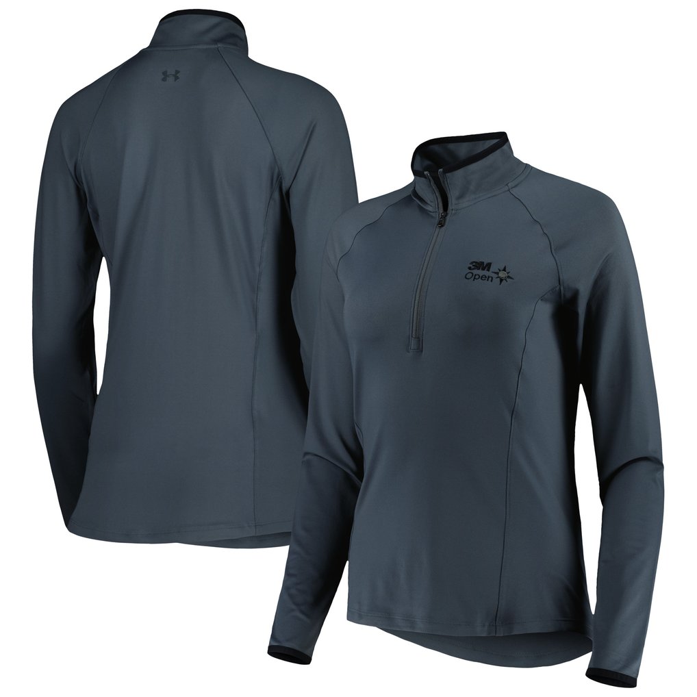 3M Open Under Armour Women's T2 Green Half-Zip Raglan Top - Gray