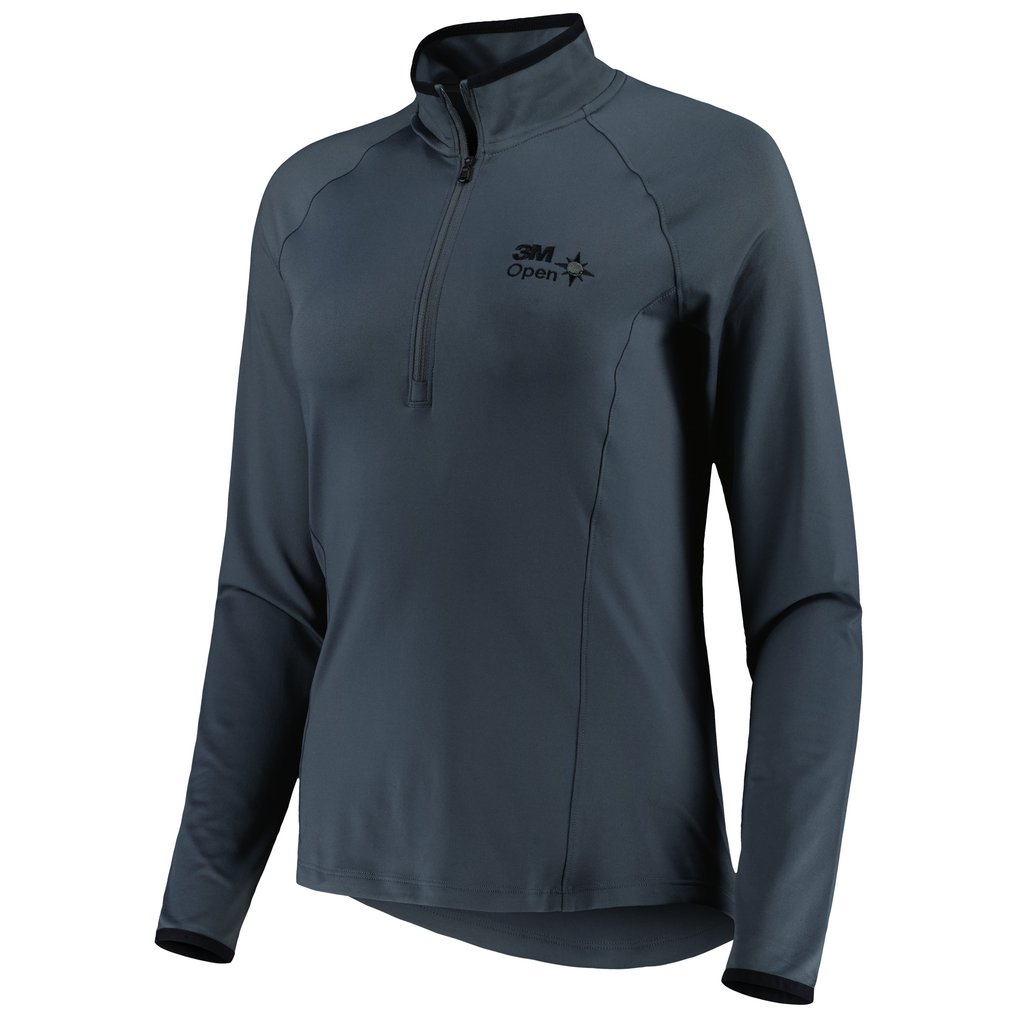 3M Open Under Armour Women's T2 Green Half-Zip Raglan Top - Gray