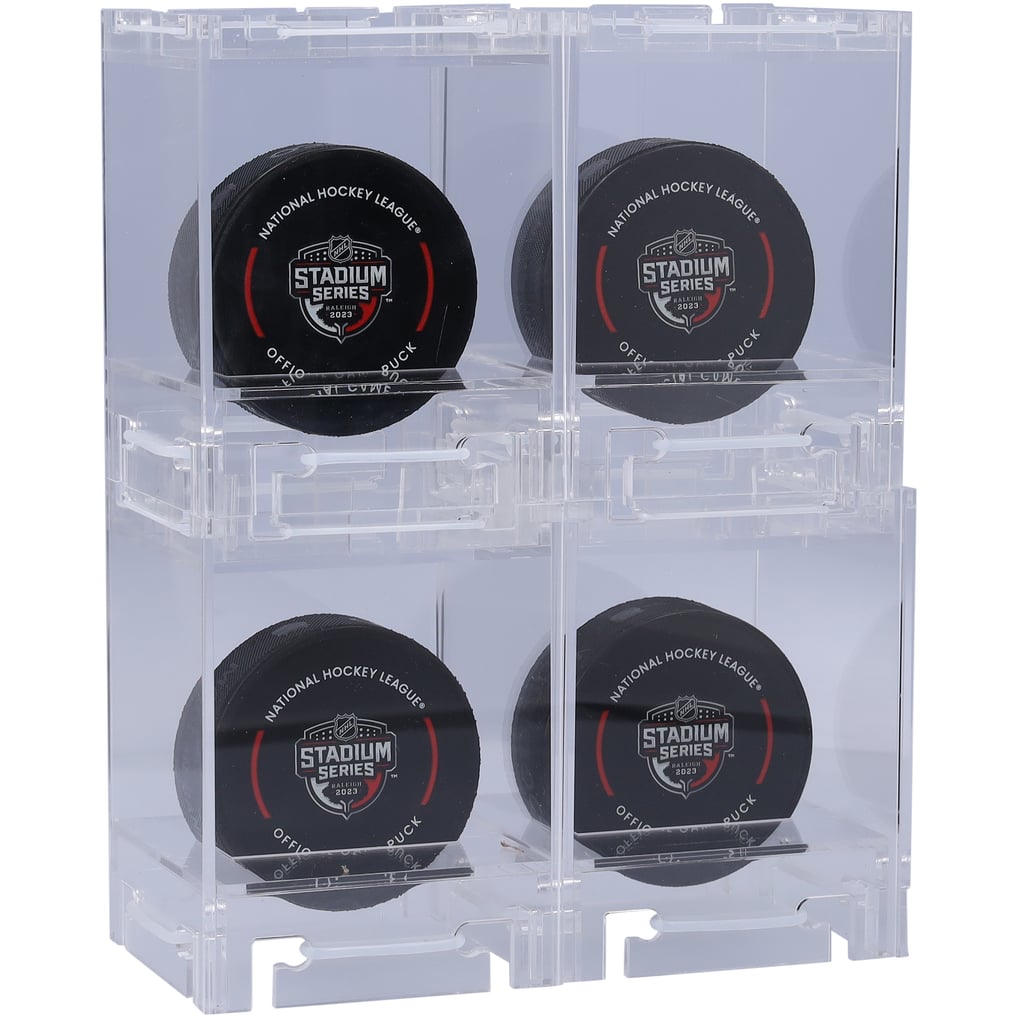 Fanatics Authentic Acrylic Stackable & Collapsible Four Hockey Puck Display Cases