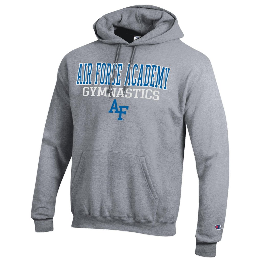  Air Force Falcons Champion Gymnastics Stack Powerblend Pullover Hoodie - Gray