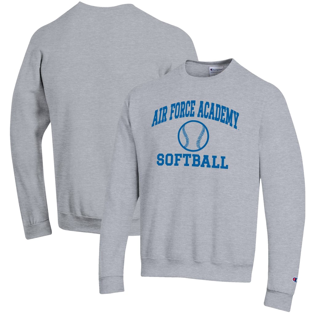 Air Force Falcons Champion Softball Icon Crewneck Pullover Sweatshirt - Gray