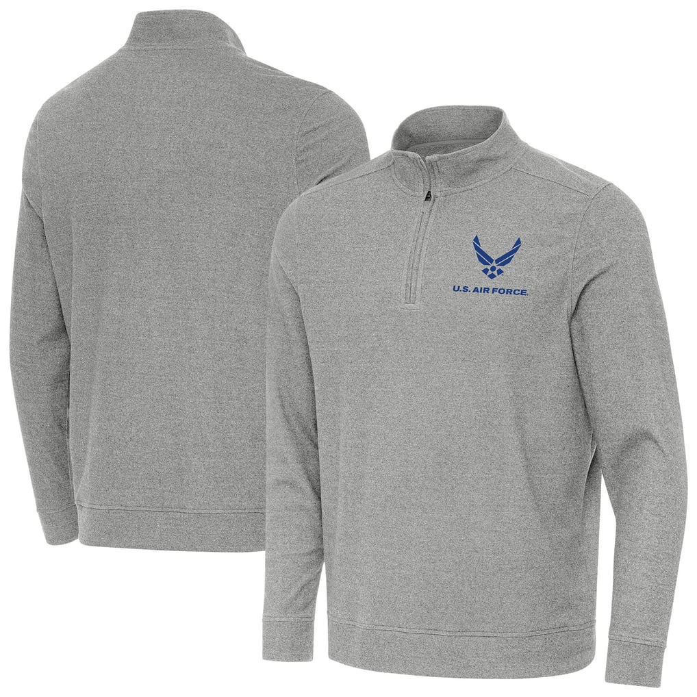 Air Force Antigua Subtle Quarter-Zip Pullover - Heather Gray