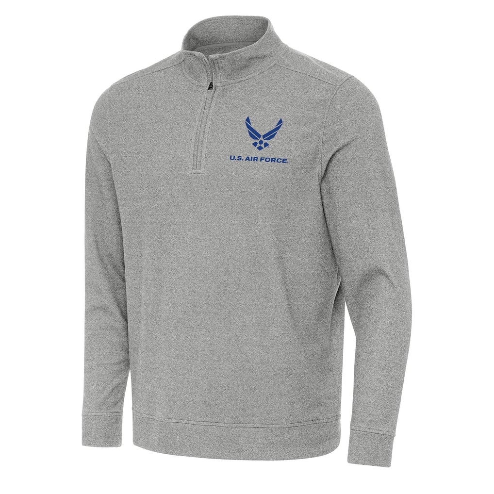 Air Force Antigua Subtle Quarter-Zip Pullover - Heather Gray
