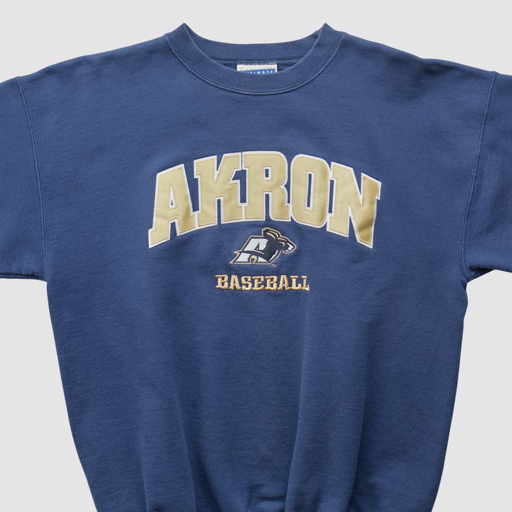 Akron Zips Hanes 2000s Pullover Sweatshirt - Navy - S by Fanatics Real Vintage