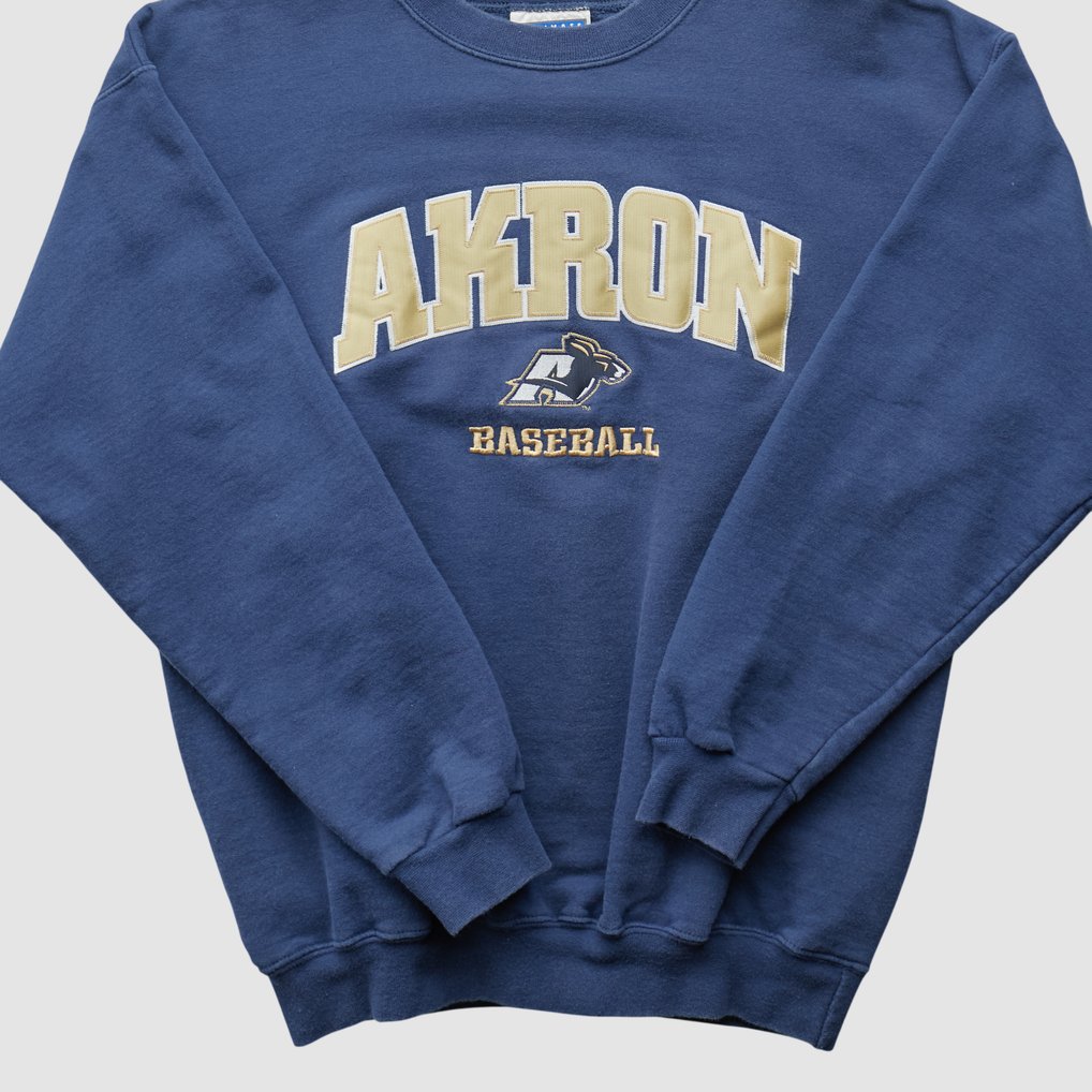 Akron Zips Hanes 2000s Pullover Sweatshirt - Navy - S by Fanatics Real Vintage