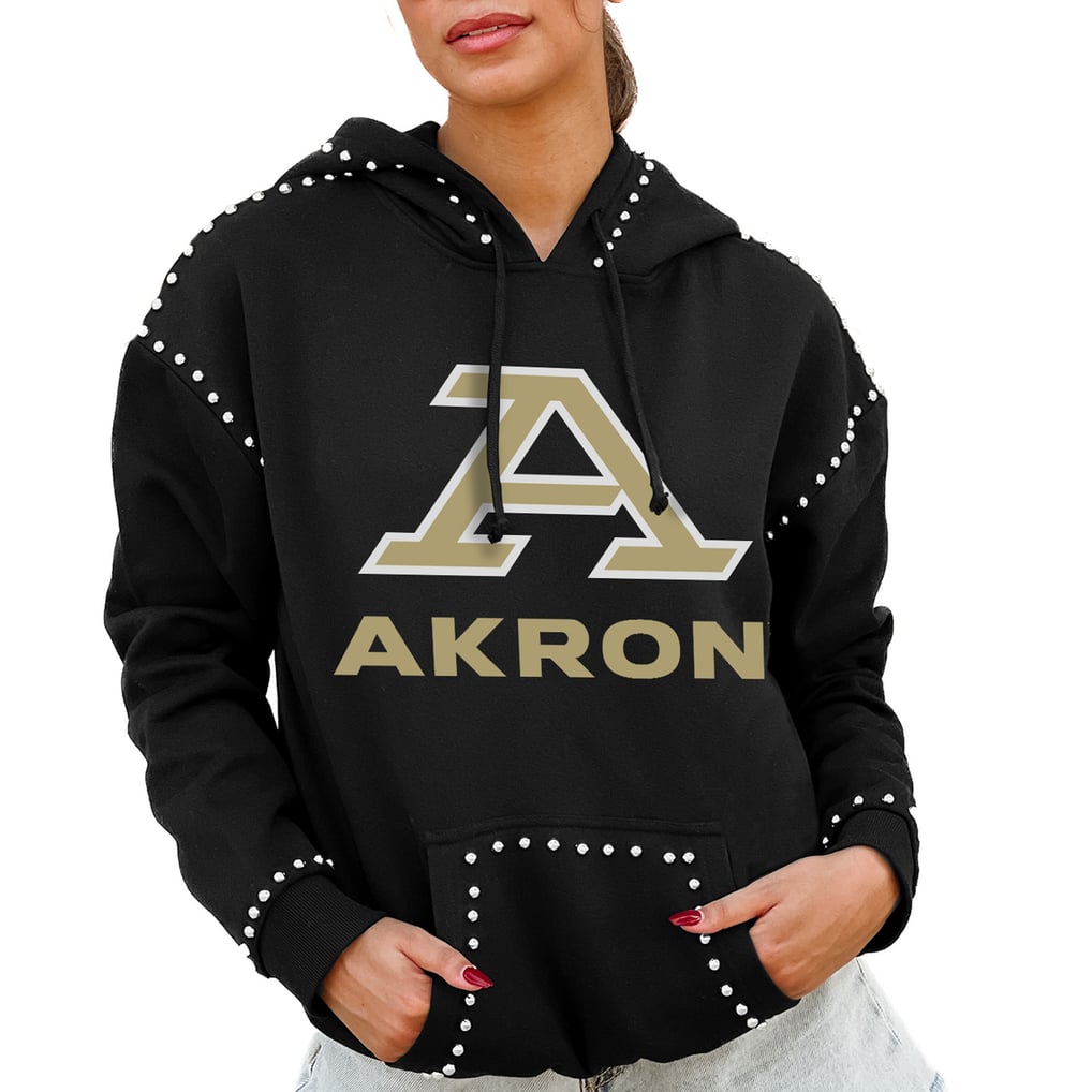  Akron Zips Gameday Couture Women's Studded Pullover Hoodie - Black