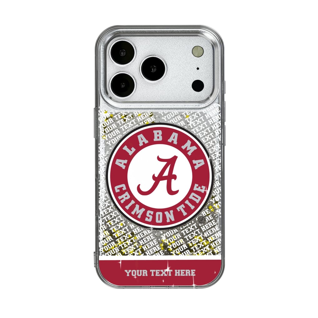 Alabama Crimson Tide iPhone Endzone Personalized Glitter Case