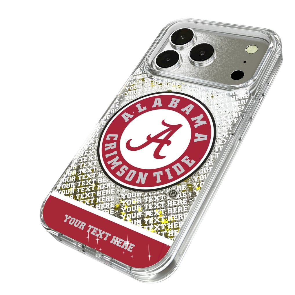 Alabama Crimson Tide iPhone Endzone Personalized Glitter Case