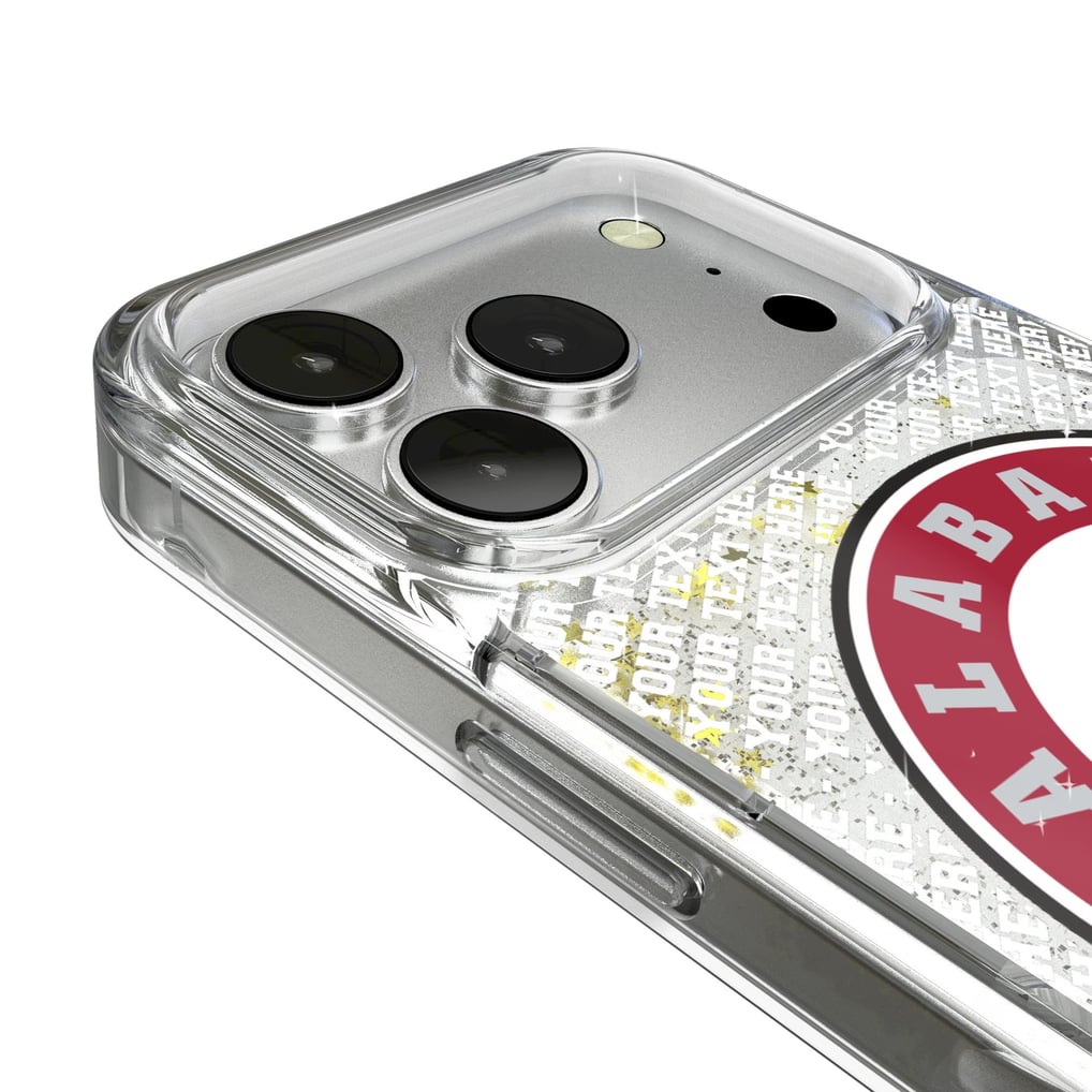 Alabama Crimson Tide iPhone Endzone Personalized Glitter Case