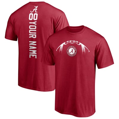 Alabama Crimson Tide Playmaker Football Personalized Name & Number T-Shirt - Crimson