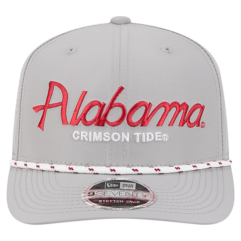 Alabama Crimson Tide New Era Script Performance Rope 9SEVENTY Adjustable Hat - Grey