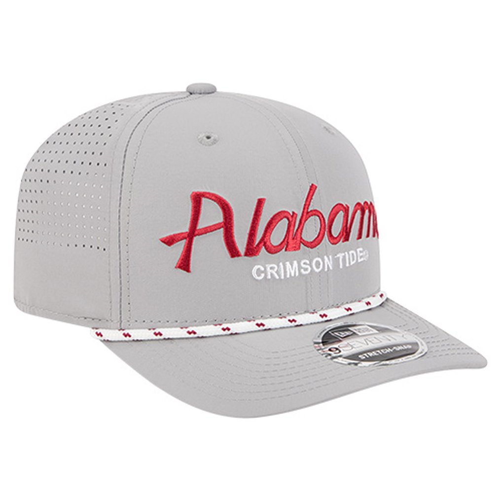 Alabama Crimson Tide New Era Script Performance Rope 9SEVENTY Adjustable Hat - Grey