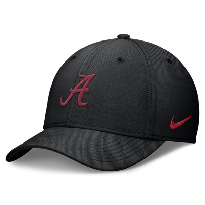 Alabama Crimson Tide Nike Rise SwooshFlex Dri-FIT Hat - Black