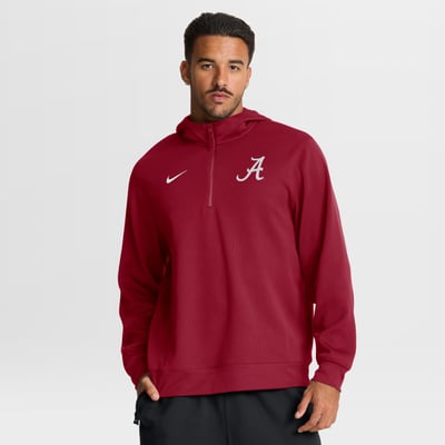 Alabama Crimson Tide Nike Coaches Premium Dri-FIT Quarter-Zip Hoodie - Crimson