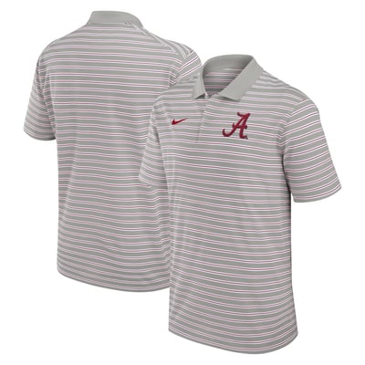 Alabama Crimson Tide Nike Primetime Victory Striped Dri-FIT Polo - Gray/White