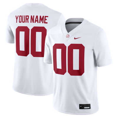  Alabama Crimson Tide Nike Custom Game Jersey - White
