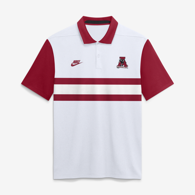 Alabama Crimson Tide Nike Men's Legacy Vapor Logo Dri-FIT Polo - White
