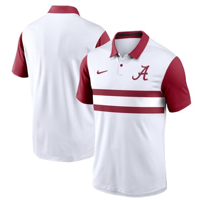 Alabama Crimson Tide Nike Primetime Campus Pattern Vapor Dri-FIT Polo - White/Crimson