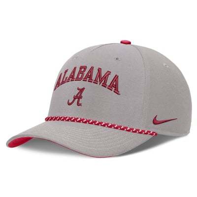 Alabama Crimson Tide Nike Unisex Primetime Rise Rope Adjustable Hat - Gray