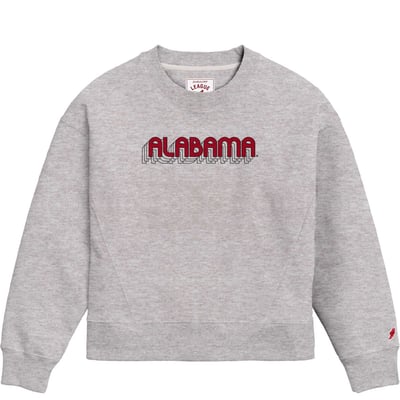Alabama Crimson Tide League Collegiate Wear Women's Boxy Pullover Sweatshirt - Ash