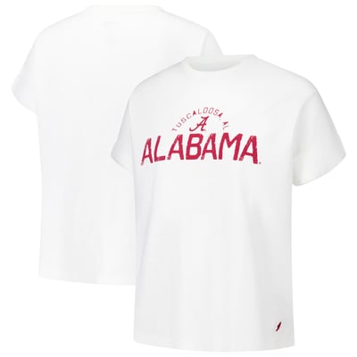 Alabama Crimson Tide League Collegiate Wear Women's Slub Rolled Cuff T-Shirt - White