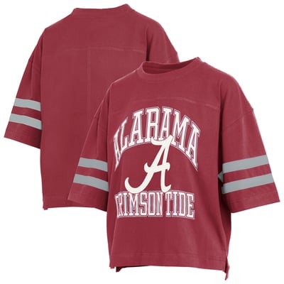  Alabama Crimson Tide Pressbox Women's Wayne Tyler Cropped T-Shirt - Crimson