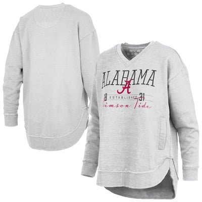  Alabama Crimson Tide Pressbox Women's Marcus East Hall Poncho V-Neck Sweatshirt - Heather Gray