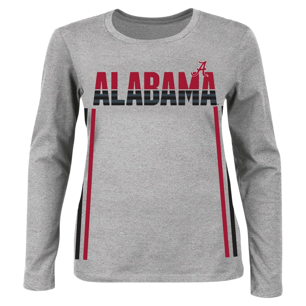 Alabama Crimson Tide Profile Women's Plus Size Side Stripe Fleece Pullover Sweatshirt - Heather Gray
