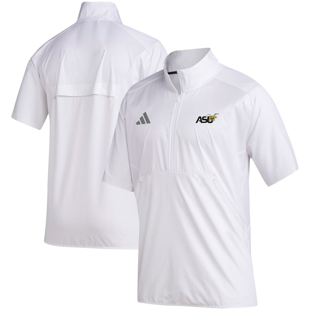 Alabama State Hornets adidas Sideline Short Sleeve Quarter-Zip Pullover Top - White
