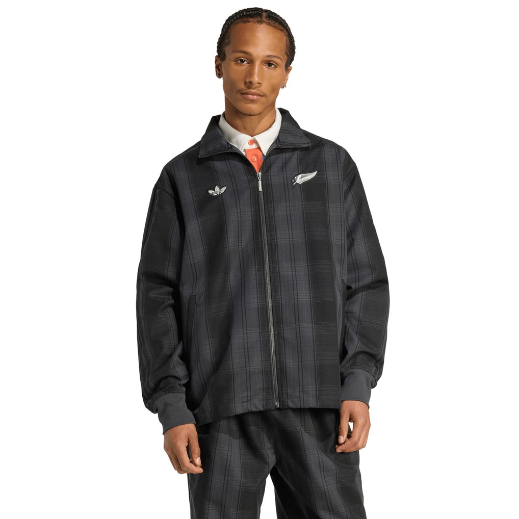 All Blacks adidas Plaid Firebird Full-Zip Jacket - Black
