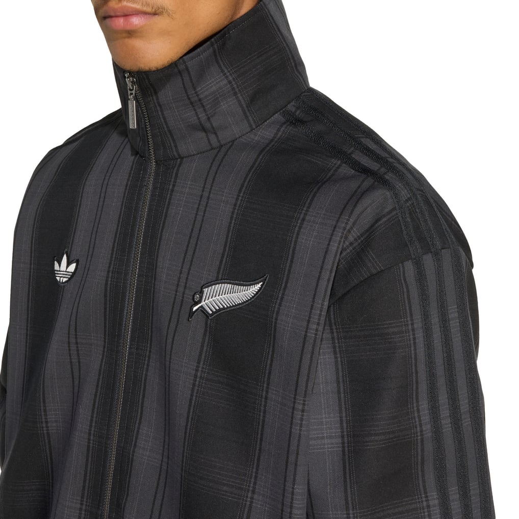 All Blacks adidas Plaid Firebird Full-Zip Jacket - Black