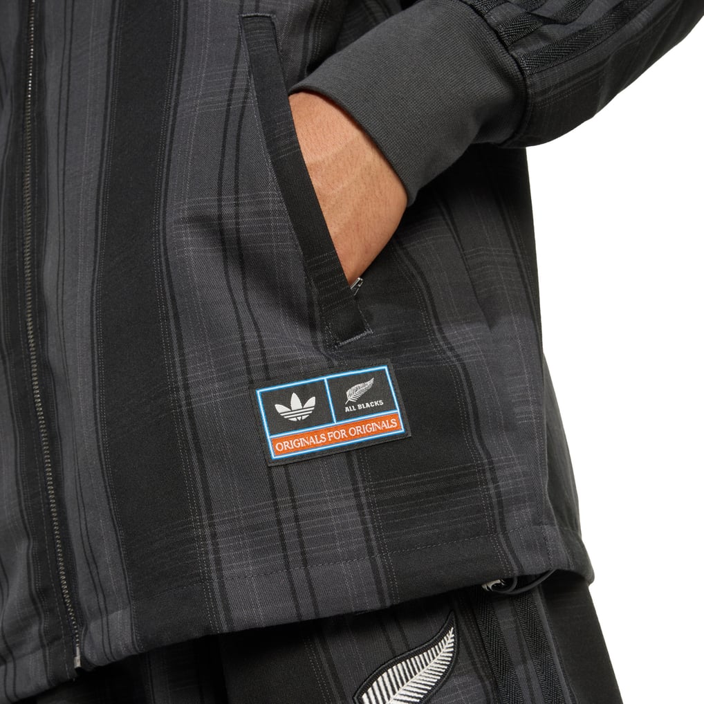 All Blacks adidas Plaid Firebird Full-Zip Jacket - Black