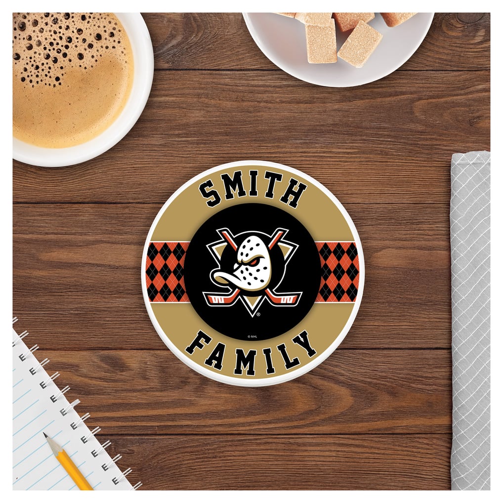Anaheim Ducks 4" Personalized Circular Coasters 4-Pack Set