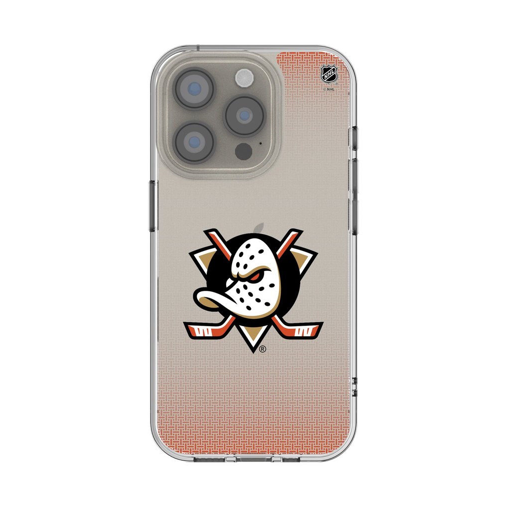 Anaheim Ducks Linen Logo iPhone Clear Case