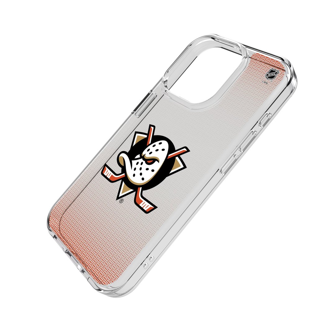 Anaheim Ducks Linen Logo iPhone Clear Case