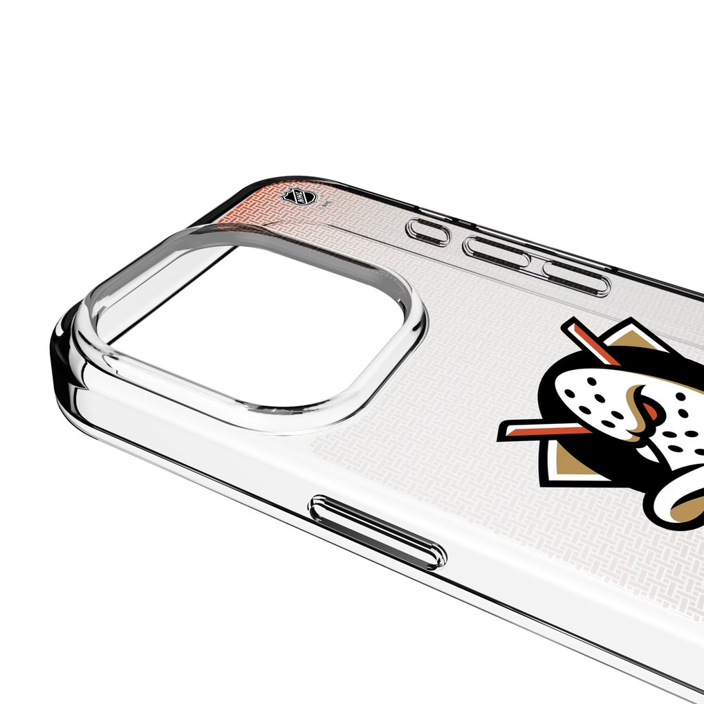 Anaheim Ducks Linen Logo iPhone Clear Case