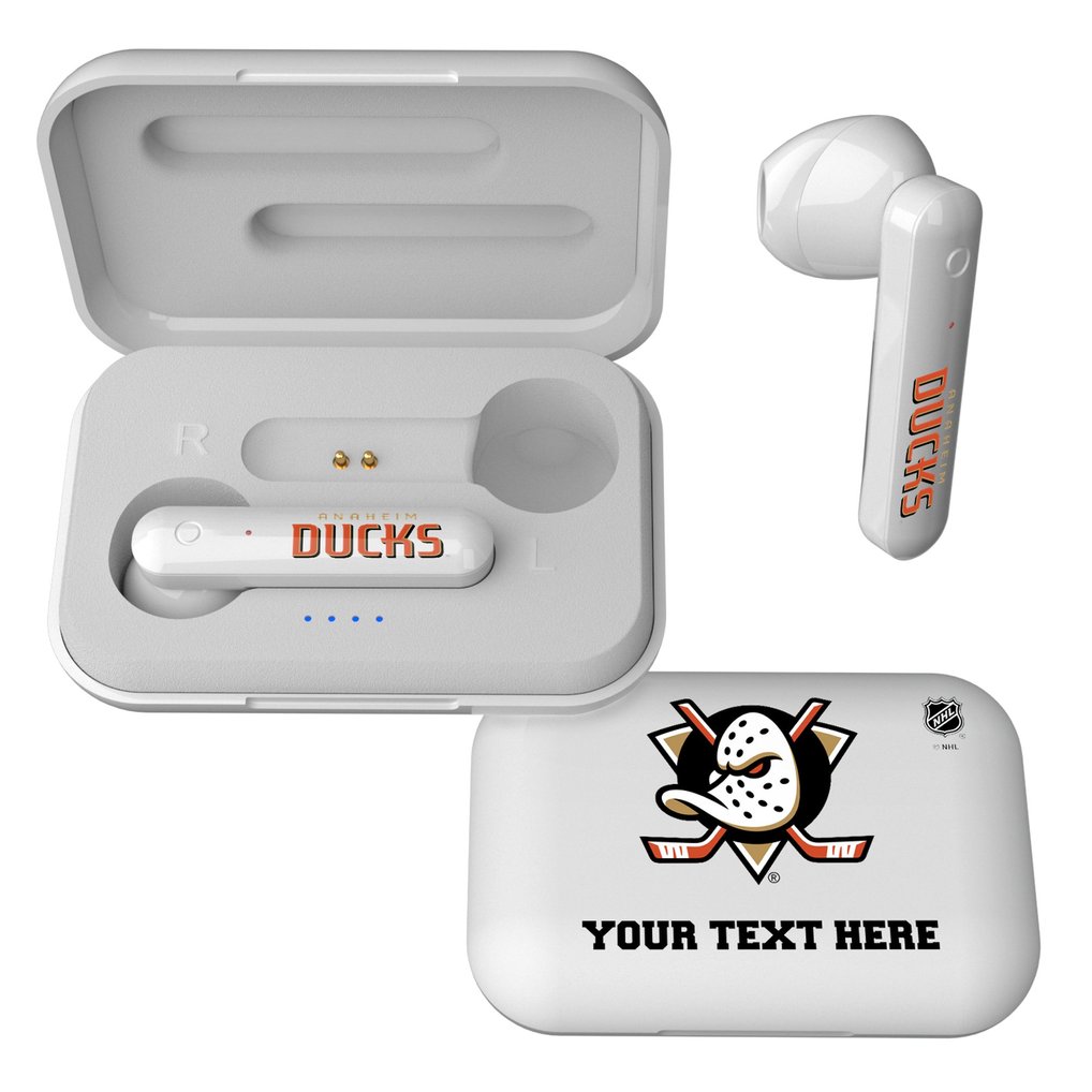 Anaheim Ducks Personalized Insignia Design Wireless Earbuds