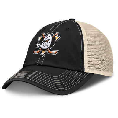 Anaheim Ducks Fanatics Rival Trucker Adjustable Hat - Black/Natural
