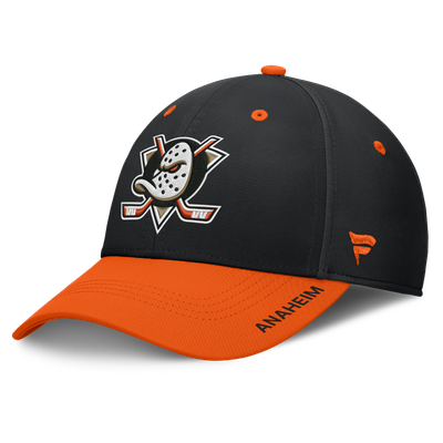Anaheim Ducks Fanatics Authentic Pro Rink Stretch Hat - Black/Orange