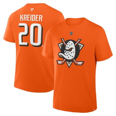Chris Kreider Anaheim Ducks Fanatics Authentic Stack Name & Number T-Shirt - Orange
