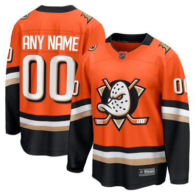 Anaheim Ducks Fanatics Home Breakaway Custom Jersey - Orange