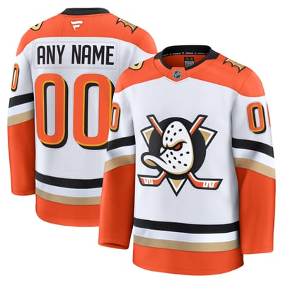 Anaheim Ducks Fanatics Away Premium Custom Jersey - White