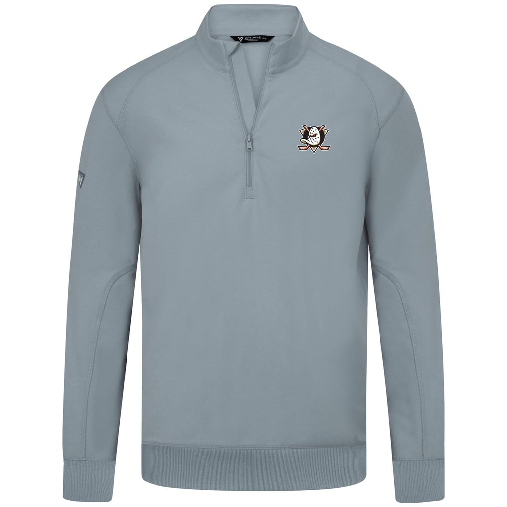 Anaheim Ducks Levelwear Upright Tri-Blend Quarter-Zip Pullover - Gray