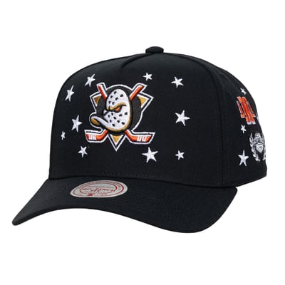 Anaheim Ducks Mitchell & Ness Pep Rally Pro Pinch Snapback Hat - Black