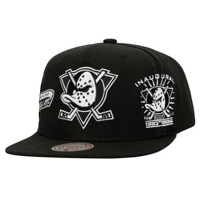 Anaheim Ducks Mitchell & Ness Trifecta Snapback Hat - Black