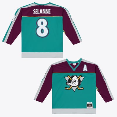 Teemu Selanne Anaheim Ducks Mitchell & Ness 1997/98 Alternate Captain Patch Power Play Jersey - Teal
