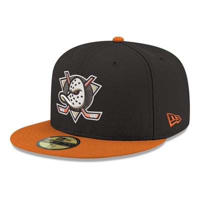  Anaheim Ducks New Era Core Logo Two-Tone 59FIFTY Fitted Hat - Black