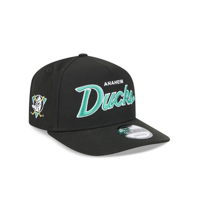 Anaheim Ducks New Era Script A-Frame 9FIFTY Snapback Hat - Black
