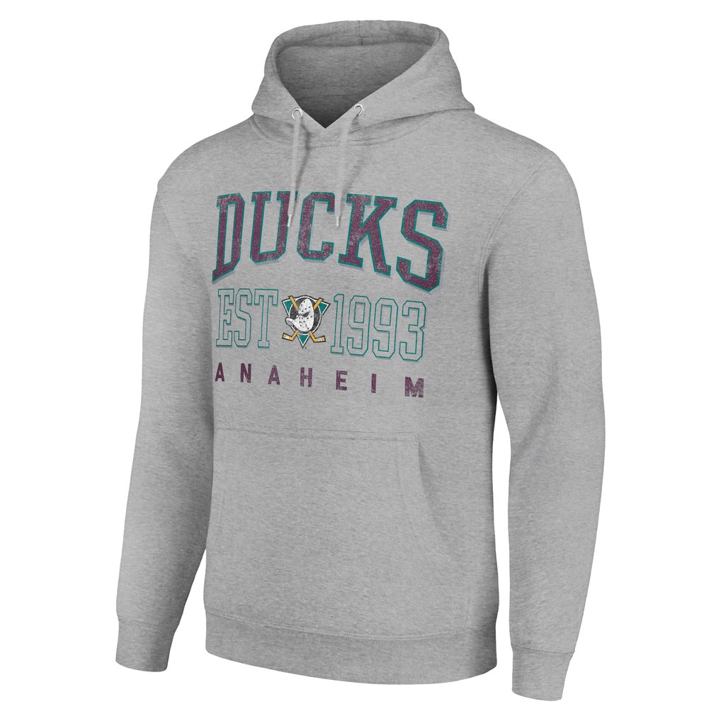 Anaheim Ducks Starter Retro Graphic Pullover Hoodie - Heather Gray