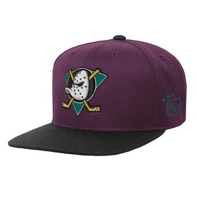  Anaheim Ducks Mitchell & Ness Youth Legendary Snapback Hat - Purple/Black